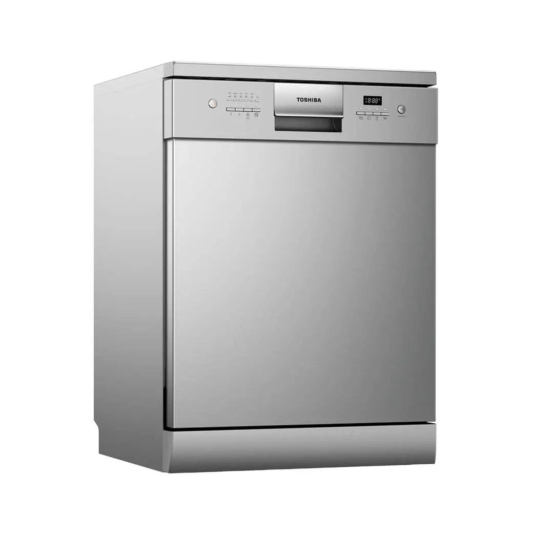 Toshiba - Free Standing Dishwasher, 14 place setting, 8 programs, Silver - DW-14F7ME(SS)-G