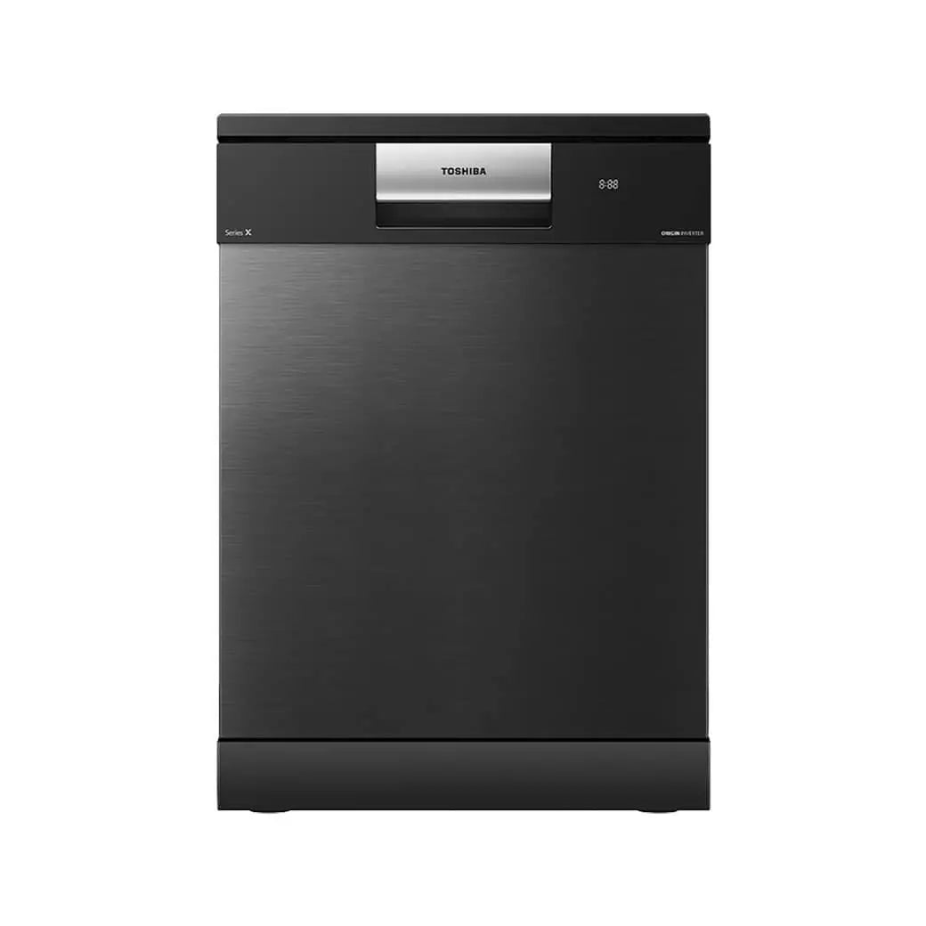 Toshiba - Free Standing Dishwasher, 16 place setting, 10 programs, Morandi Grey- DW-16F7ME(SS)-G