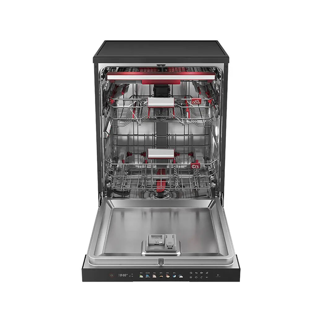 Toshiba - Free Standing Dishwasher, 16 place setting, 10 programs, Morandi Grey- DW-16F7ME(SS)-G