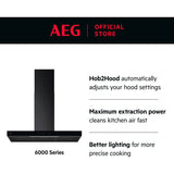 AEG - Chimney hood, 90 cm, 3 speeds, Black - GB67D91HB