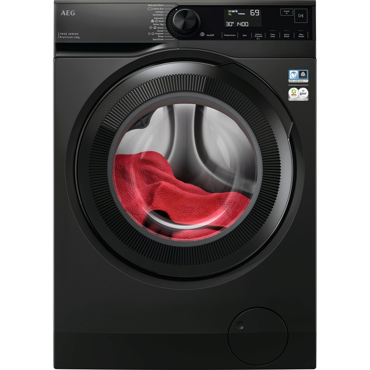 AEG Front Loading Washing Machine, Series 7000, 8 Kg, Dark Silver - LF7384U4B