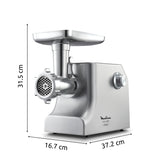 Moulinex Meat Mincer HV10, 2200W, 3 Grids, with Kebbe & Shred Attachments - ME858DM0