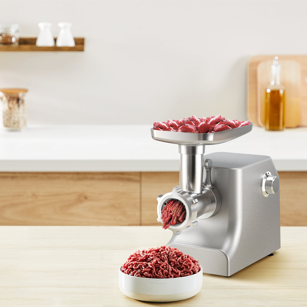 Moulinex Meat Mincer HV10, 2200W, 3 Grids, with Kebbe & Shred Attachments - ME858DM0