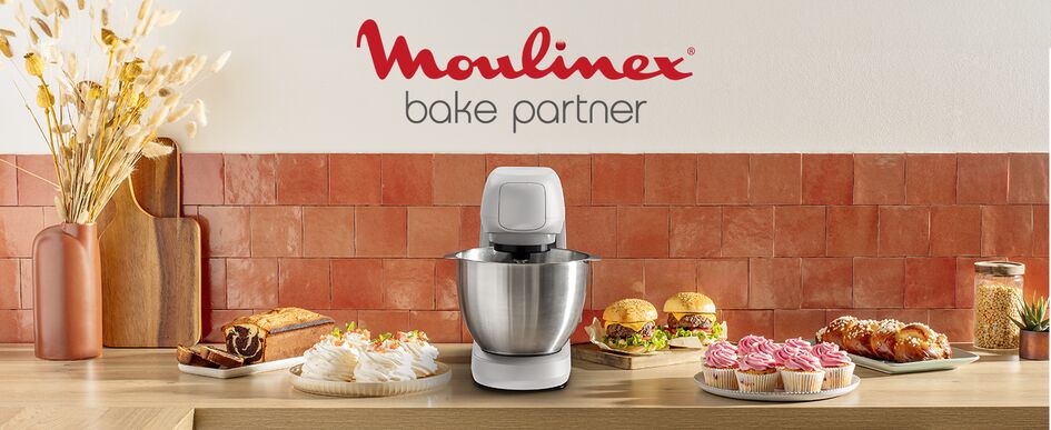 MOULINEX Bake Partner, Kitchen Machine, 1100W Motor Locked Power