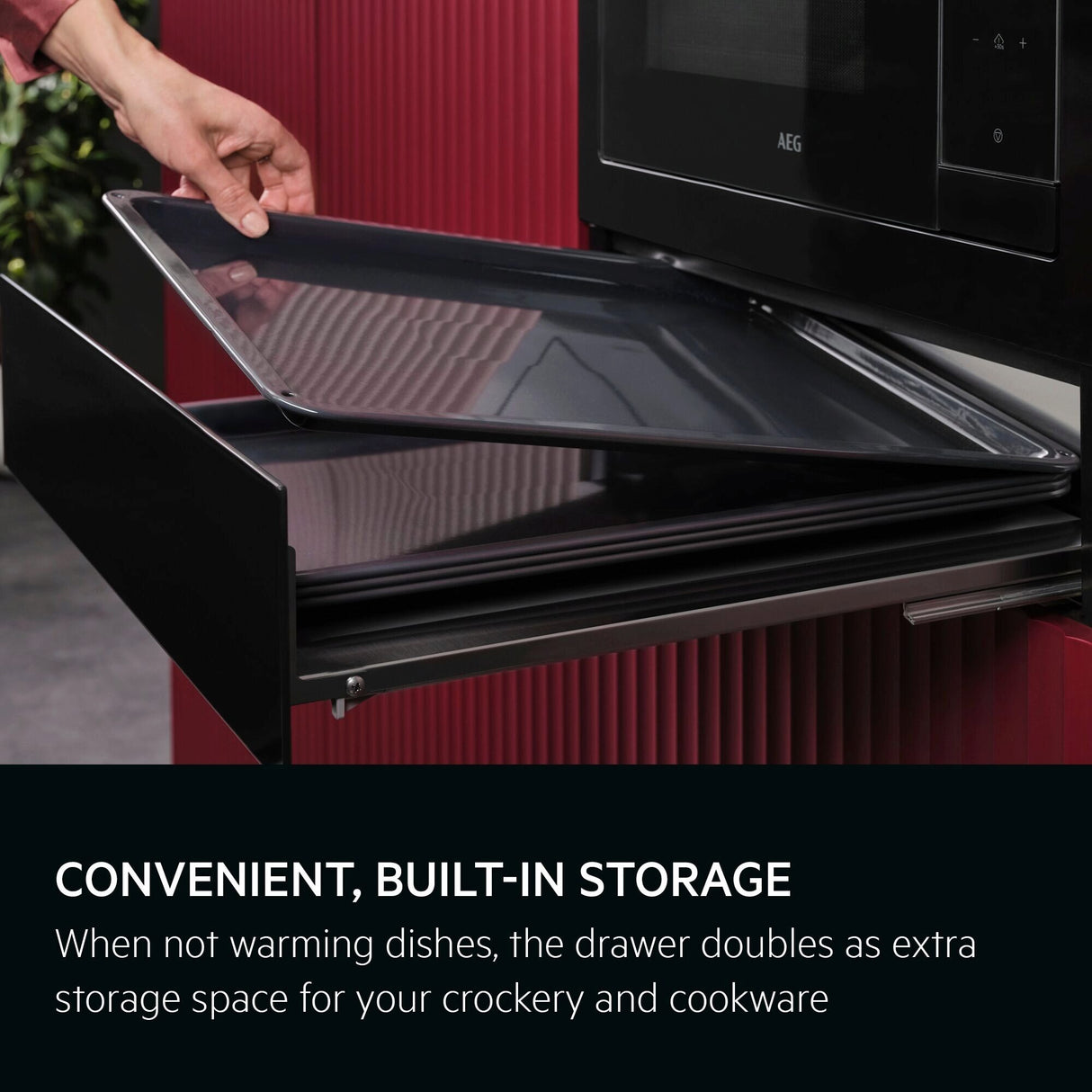 AEG - 6000 Warming Drawer Built-In, Black, 6 place settings - OD8K11B