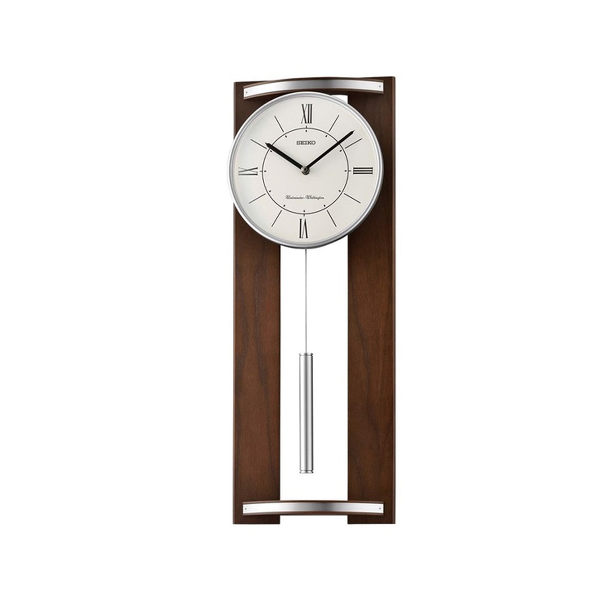 QXH078ZL - SEIKO PENDULUM CLOCK 25.2 DIA AND LENGTH 59.5CM