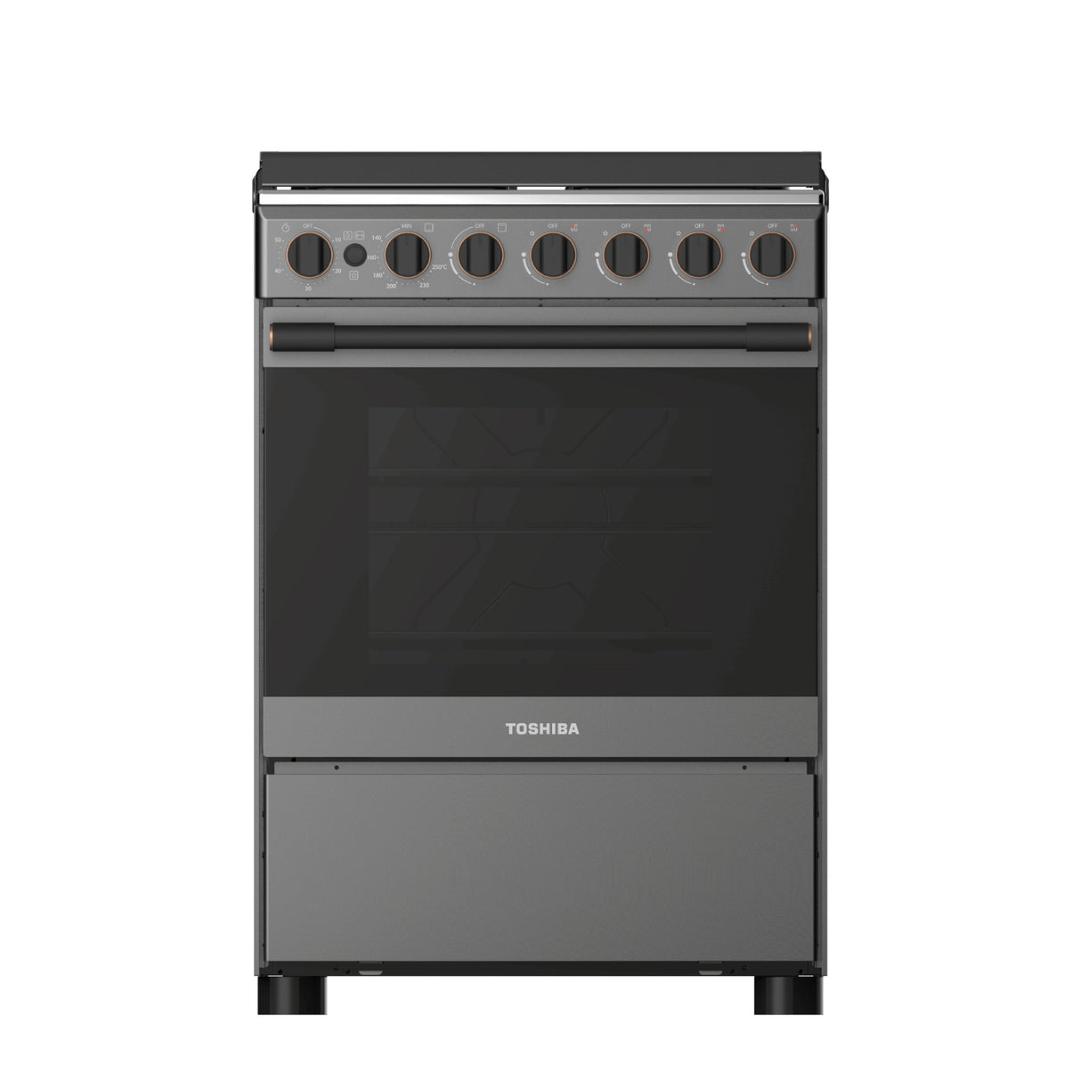 TBA-24BMG4G089KS - Toshiba 60x60 Gas Cooking Range, Black, Full gas, Full safety