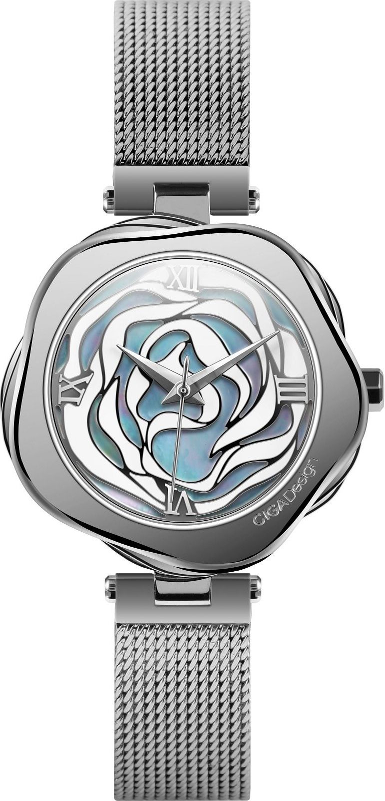CIGA Design R-Series Danish Rose Quartz Stainless Steel Wristwatch R012-SISI-W3